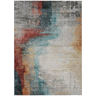 Piper Looms Chantille Abstract ACN2041 Teal Machine Washable Area Rug main image