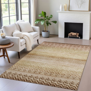 Piper Looms Chantille Geometric ACN2042 Beige Machine Washable Area Rug Lifestyle Image Feature