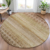 Piper Looms Chantille Geometric ACN2042 Beige Machine Washable Area Rug Round Lifestyle Image Feature