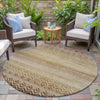Piper Looms Chantille Geometric ACN2042 Beige Machine Washable Area Rug Round Outdoor Lifestyle Image Feature