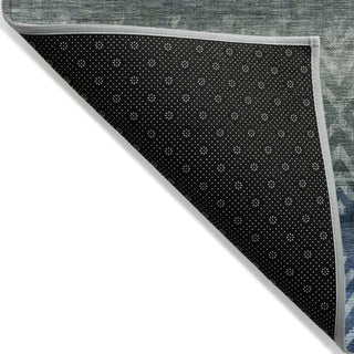 Piper Looms Chantille Geometric ACN2042 Blue Machine Washable Area Rug Backing Image