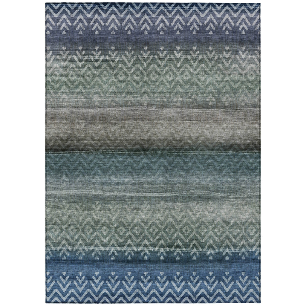 Piper Looms Chantille Geometric ACN2042 Blue Machine Washable Area Rug main image