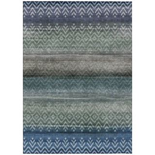 Piper Looms Chantille Geometric ACN2042 Blue Machine Washable Area Rug main image