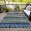 Piper Looms Chantille Geometric ACN2042 Blue Machine Washable Area Rug Outdoor Lifestyle Image Feature