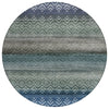 Piper Looms Chantille Geometric ACN2042 Blue Machine Washable Area Rug Round Main Image