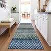 Piper Looms Chantille Geometric ACN2042 Blue Machine Washable Area Rug Runner Lifestyle Image Feature