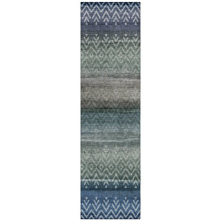 Piper Looms Chantille Geometric ACN2042 Blue Machine Washable Area Rug Runner Main Image