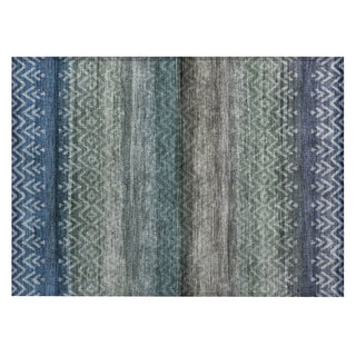 Piper Looms Chantille Geometric ACN2042 Blue Machine Washable Area Rug Scatter Main Image