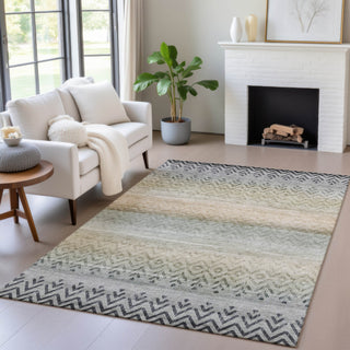Piper Looms Chantille Geometric ACN2042 Gray Machine Washable Area Rug Lifestyle Image Feature