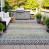 Piper Looms Chantille Geometric ACN2042 Gray Machine Washable Area Rug Outdoor Lifestyle Image Feature