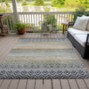 Piper Looms Chantille Geometric ACN2042 Gray Machine Washable Area Rug Outdoor Lifestyle Image Feature