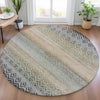 Piper Looms Chantille Geometric ACN2042 Gray Machine Washable Area Rug Round Lifestyle Image Feature