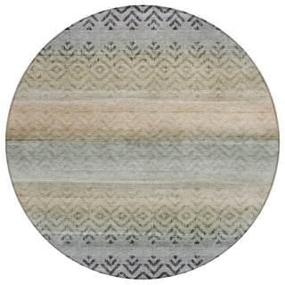 Piper Looms Chantille Geometric ACN2042 Gray Machine Washable Area Rug Round Main Image