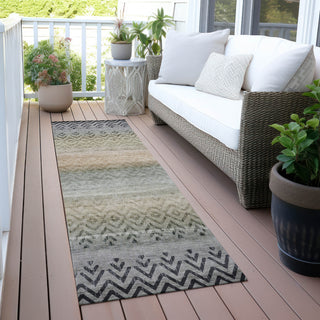 Piper Looms Chantille Geometric ACN2042 Gray Machine Washable Area Rug Runner Outdoor Lifestyle Image Feature