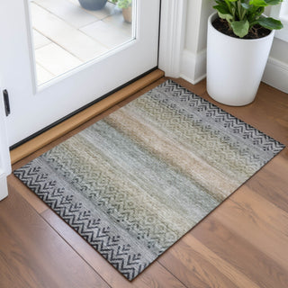 Piper Looms Chantille Geometric ACN2042 Gray Machine Washable Area Rug Scatter Lifestyle Image Feature