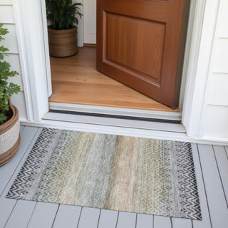 Piper Looms Chantille Geometric ACN2042 Gray Machine Washable Area Rug Scatter Outdoor Lifestyle Image Feature