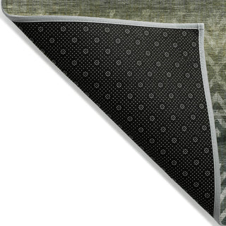 Piper Looms Chantille Geometric ACN2042 Green Machine Washable Area Rug Backing Image