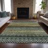 Piper Looms Chantille Geometric ACN2042 Green Machine Washable Area Rug Lifestyle Image Feature