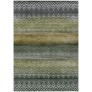Piper Looms Chantille Geometric ACN2042 Green Machine Washable Area Rug main image