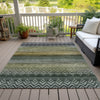 Piper Looms Chantille Geometric ACN2042 Green Machine Washable Area Rug Outdoor Lifestyle Image Feature
