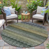 Piper Looms Chantille Geometric ACN2042 Green Machine Washable Area Rug Round Outdoor Lifestyle Image Feature