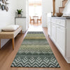 Piper Looms Chantille Geometric ACN2042 Green Machine Washable Area Rug Runner Lifestyle Image Feature