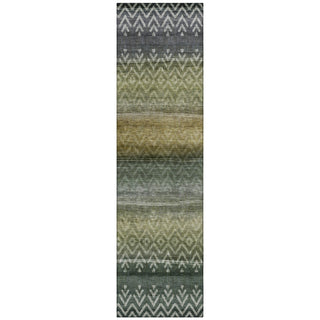 Piper Looms Chantille Geometric ACN2042 Green Machine Washable Area Rug Runner Main Image