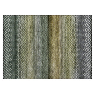 Piper Looms Chantille Geometric ACN2042 Green Machine Washable Area Rug Scatter Main Image