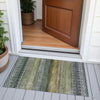 Piper Looms Chantille Geometric ACN2042 Green Machine Washable Area Rug Scatter Outdoor Lifestyle Image Feature