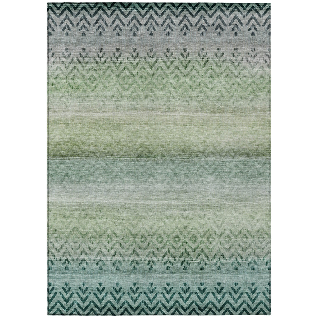 Piper Looms Chantille Geometric ACN2042 Teal Machine Washable Area Rug main image