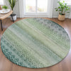 Piper Looms Chantille Geometric ACN2042 Teal Machine Washable Area Rug Round Lifestyle Image Feature