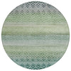 Piper Looms Chantille Geometric ACN2042 Teal Machine Washable Area Rug Round Main Image