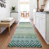 Piper Looms Chantille Geometric ACN2042 Teal Machine Washable Area Rug Runner Lifestyle Image Feature