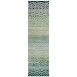 Piper Looms Chantille Geometric ACN2042 Teal Machine Washable Area Rug Runner Main Image