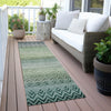 Piper Looms Chantille Geometric ACN2042 Teal Machine Washable Area Rug Runner Outdoor Lifestyle Image Feature