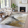 Piper Looms Chantille Abstract ACN2043 Brown Machine Washable Area Rug Lifestyle Image Feature