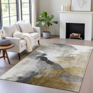 Piper Looms Chantille Abstract ACN2043 Brown Machine Washable Area Rug Lifestyle Image Feature