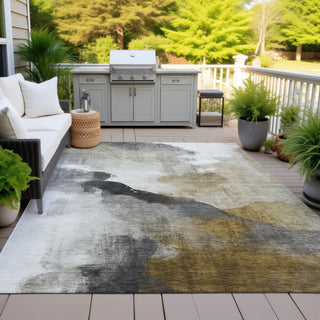 Piper Looms Chantille Abstract ACN2043 Brown Machine Washable Area Rug Outdoor Lifestyle Image Feature