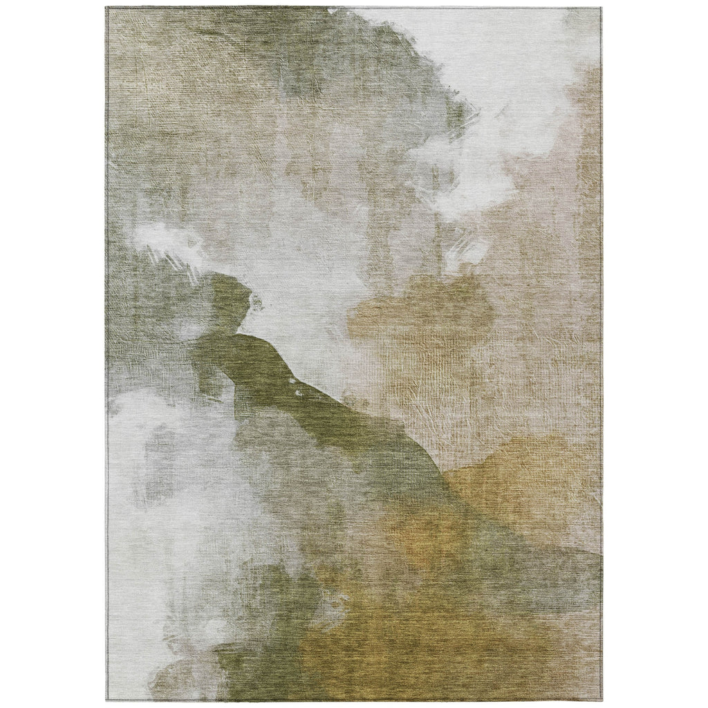 Piper Looms Chantille Abstract ACN2043 Green Machine Washable Area Rug main image
