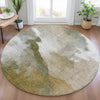 Piper Looms Chantille Abstract ACN2043 Green Machine Washable Area Rug Round Lifestyle Image Feature