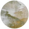 Piper Looms Chantille Abstract ACN2043 Green Machine Washable Area Rug Round Main Image