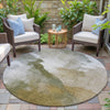 Piper Looms Chantille Abstract ACN2043 Green Machine Washable Area Rug Round Outdoor Lifestyle Image Feature