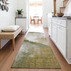 Piper Looms Chantille Abstract ACN2043 Green Machine Washable Area Rug Runner Lifestyle Image Feature
