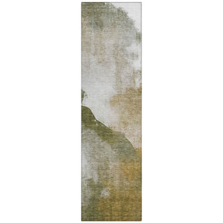 Piper Looms Chantille Abstract ACN2043 Green Machine Washable Area Rug Runner Main Image
