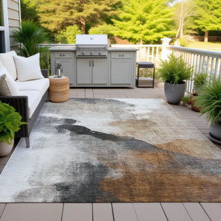 Piper Looms Chantille Abstract ACN2043 Paprika Machine Washable Area Rug Outdoor Lifestyle Image Feature