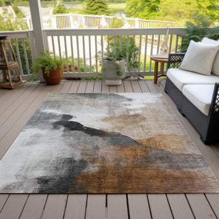 Piper Looms Chantille Abstract ACN2043 Paprika Machine Washable Area Rug Outdoor Lifestyle Image Feature