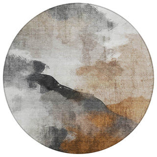Piper Looms Chantille Abstract ACN2043 Paprika Machine Washable Area Rug Round Main Image