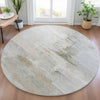 Piper Looms Chantille Abstract ACN2044 Linen Machine Washable Area Rug Round Lifestyle Image Feature