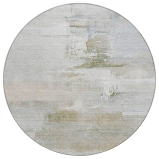 Piper Looms Chantille Abstract ACN2044 Linen Machine Washable Area Rug Round Main Image