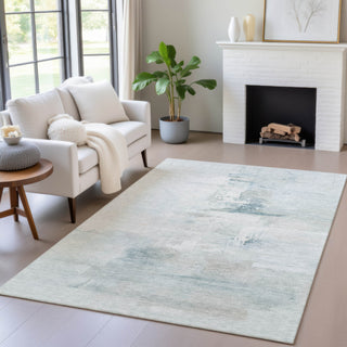 Piper Looms Chantille Abstract ACN2044 Sky Machine Washable Area Rug Lifestyle Image Feature